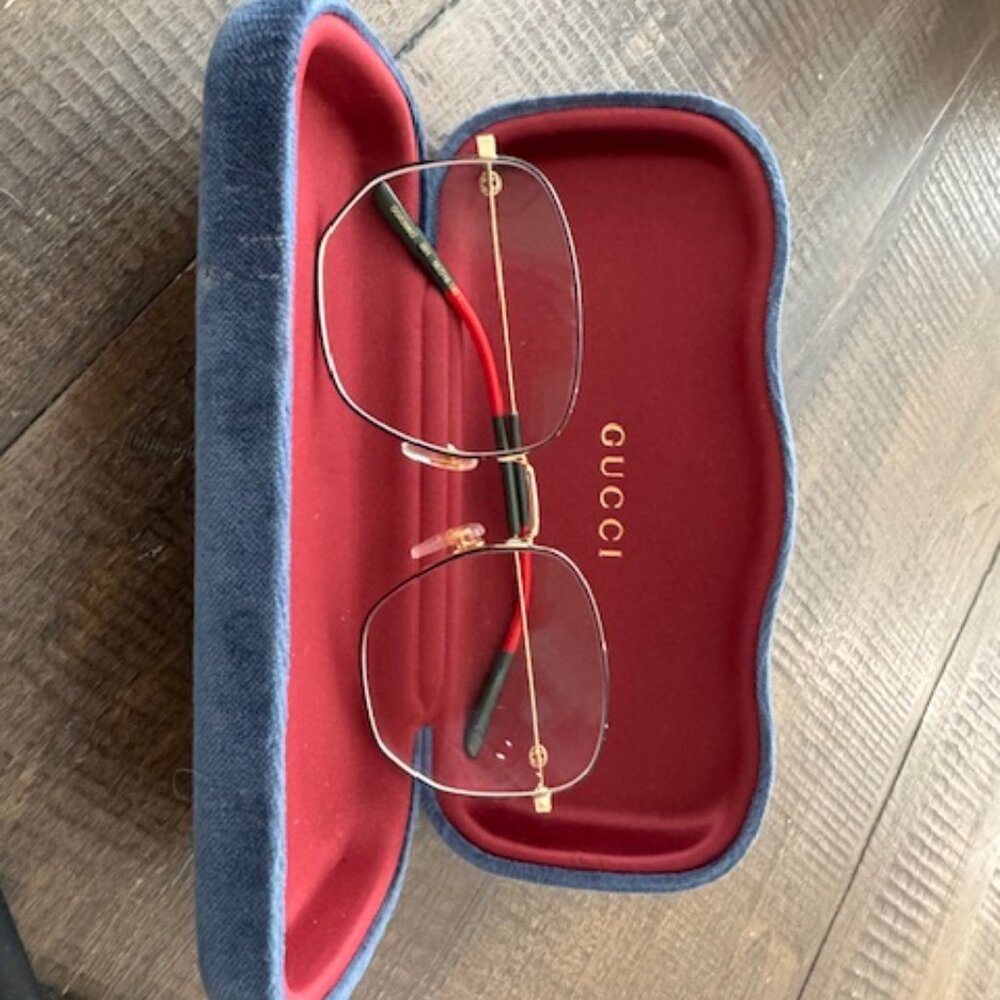 Gucci Glasses Gold / Black NEW - Picture 3 of 12